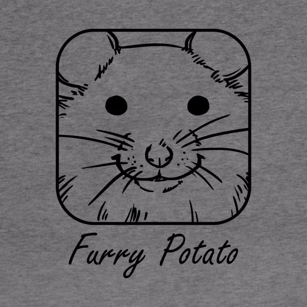 furry potato funny hamster lovers gift by Horisondesignz